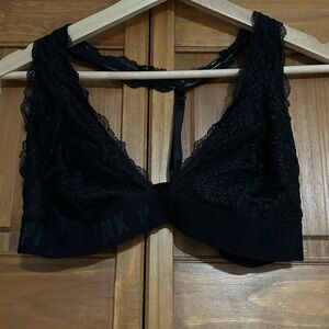 PINK Victoria's Secret Black Lace Bralette with Racerback